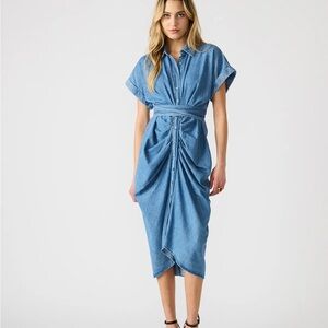 STEVE MADDEN WOMEN'S TORI SIZE 6 LIGHT BLUE DENIM SHIRTDRESS